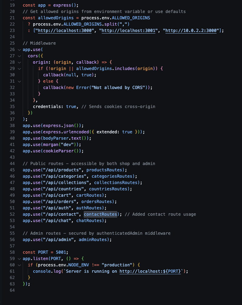 API Backend screenshot